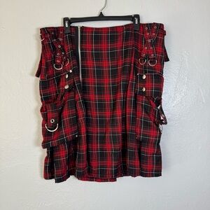 Y2K Tripp NYC Tartan Plaid Cargo Kilt
